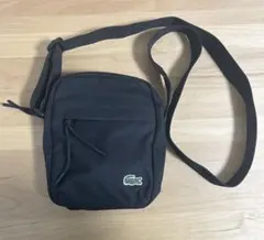 LACOSTEブラック ショルダーバッグ