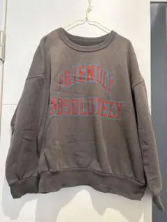 グレー クルーネック トレーナー