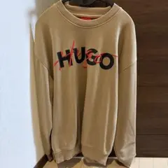 HUGO ロゴ入りスウェット L ベージュ