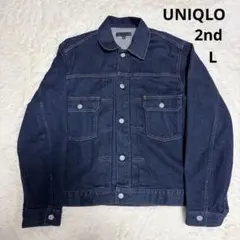 【極美品】ユニクロ　2ndモデル　濃紺　デニムジャケット　セカンド　Lサイズ