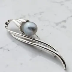淡水バロックパール　ブローチ　ペンダントトップ　大粒13mm　シルバー金具