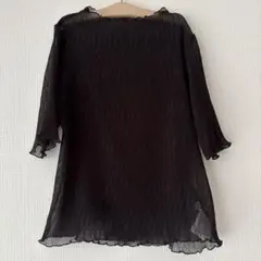 BE RADIENCE シアー ブラウス ブラック メロウ シフォン フリー