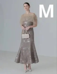 leja チュールフリルボレロペイントマーメイドワンピースドレス 結婚式