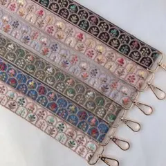 ⑅インド刺繍リボン⑅ ショルダーストラップ フラワードーム柄