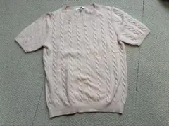 UNIQLO ケーブル編み 半袖ニット ピンク M