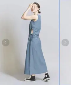 BEAUTY&YOUTH コットンアムンゼン サイドホールワンピース