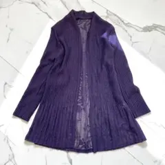 PREZZO シアーカーディガン 薔薇　羽織り パープル M-L A281