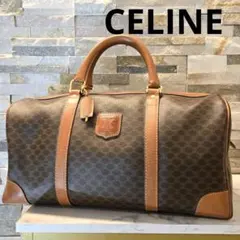 CELINE オールドセリーヌ ボストンバッグ マカダム柄 トリオンフ 鍵あり 美品】CELINE セリーヌ 黒マカダム柄 トリオンフ ハンドバッグ