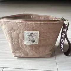 SNOOPY キルティングポーチ ベージュ