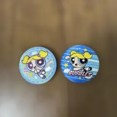 パワーパフガールズ 缶バッジ お菓子 バブルス 刺繍缶バッジ