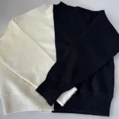 H&M バイカラー長袖セーター XS