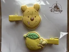 ディズニーストア くまのプーさん、レモン ヘアクリップ 2点セット