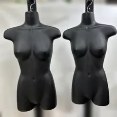 女性用半身黒トルソー　2体セット