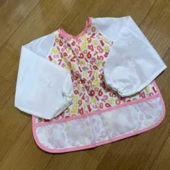 子供用エプロン 数字プリント 長袖