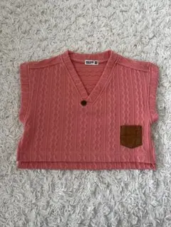 RAG MART ピンク Vネック ベスト 90