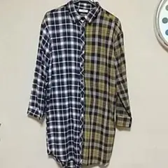 チェックシャツ シャツワンピース