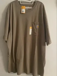 Carhartt ワンポイントロゴ ポケ付き半袖Tシャツ ベージュ xl