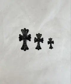 ネイルパーツ クロス 十字架 ブラックラメ