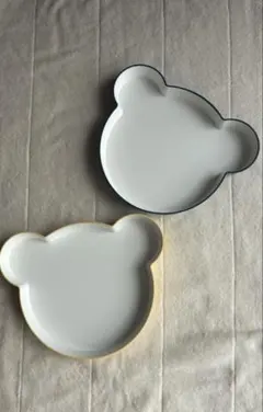新品　tak クマ型　ベビー　子ども　食器　ワンプレート皿　2枚セット