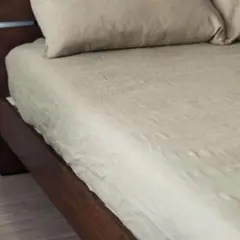 ACTUS quiet ボックスシーツ　サンド　ウォッシュリネン　シングル