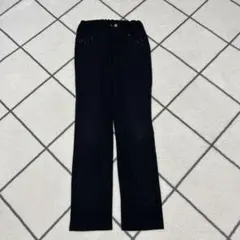 黒 スパンコール付き ストレートパンツ