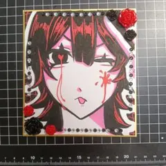 手描きイラスト オリジナル 原画 色紙 アナログイラスト ゴシック