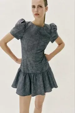 ZARA ワンピース パフスリーブ