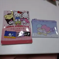 サンリオキャラクターズ フラットポーチ リトルツインスターズ