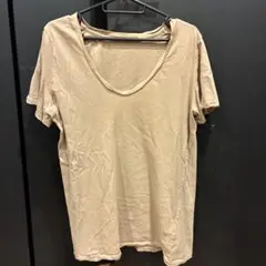 ROSE BUD　ベージュ Vネック 半袖Tシャツ