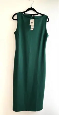 新品★ ユニクロシー UNIQLO：C クレープジャージーワンピース　グリーン