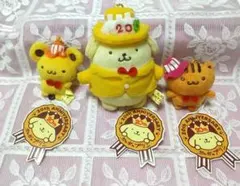 ポムポムプリンカフェ　20th　ぬいぐるみマスコット　プリン　スコーン　ベーグル