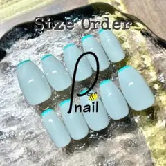 【Order】スキニーフレンチ グレー×ターコイズ_No.38