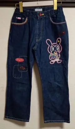 美品♡ エンジェルブルー デニムパンツ♡ カッペくん♡プリントワッペンのサムネイル