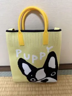 PUPPY ニット スマホショルダーバッグ イエロー