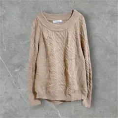 FILGRAND 長袖ニット セーター ケーブル編み ブラウンベージュ