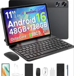 android 16タブレット マウス カバー タッチペン キーボード付き