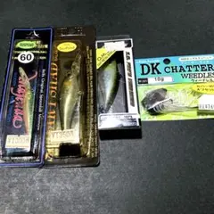 初心者応援!名作バスルアー4点セット バスデイ Daiwa ジャッカル ウッディ