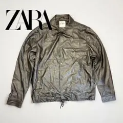 黒　フェイクレザー　シャツ　ジャケット オーバーサイズ ZARA Mサイズ