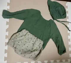 スリーコインズ　ベビー服 ロンパース ボンネット ブルマ 3点セット