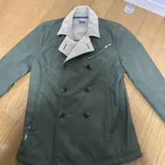 オリーブグリーン ダブルブレストピーコート