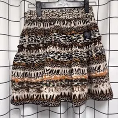 y2k 豹柄　レオパード　フリルスカート