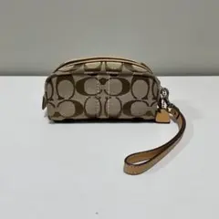 COACH コーチ シグネチャー ミニポーチ アクセサリーポーチ ブラウン