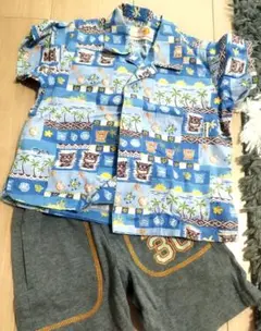 Mango 沖縄シーサー柄シャツとパンツセット 2歳用80（90）