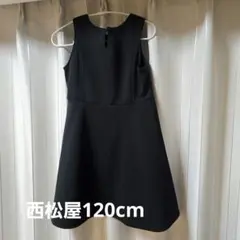 黒いリボン付きノースリーブワンピース