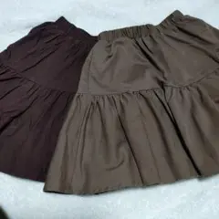 レピピアルマリオ　ブラウン スカート ショートパンツ付き