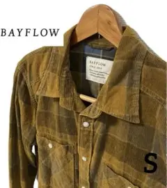 【BAYFLOW】コーデュロイ長袖シャツ チェック柄　S