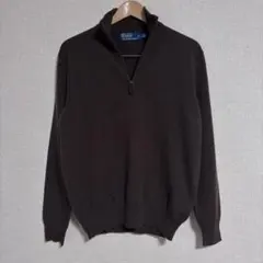 【美品】ポロ ラルフローレン ハーフジップ ニット ブラウン L相当