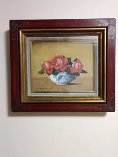 岸本芳雄・薔薇の絵・花￥・油絵 - メルカリ