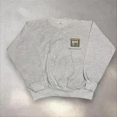 Hanes 90〜00s 長袖 トレーナー グレー 左胸プリント 絵画デザイン