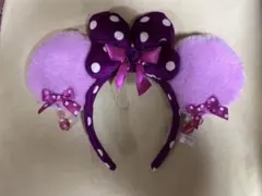 パープル✖️水玉のカチューシャ・アクセサリー付き